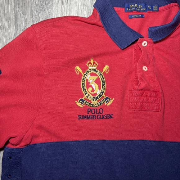 Polo by Ralph Lauren Red and Blue Men's Shirt - Picture 2 of 8